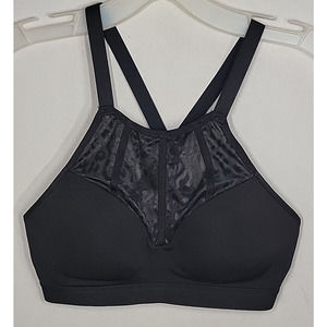 Victoria's Secret Black Lace Wireless Racerback Sport Bra 32 C